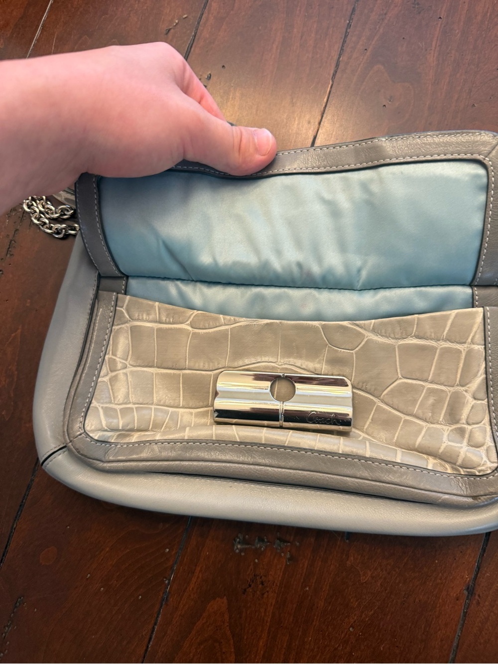 Coach y2k Kristin Willow leather snakeskin shoulder bag Used! - Picture 4 of 16